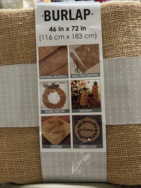 BURLAP Fabric Roll -  100% Jute  46” x 72”
Great for tablecloths,  curtains .